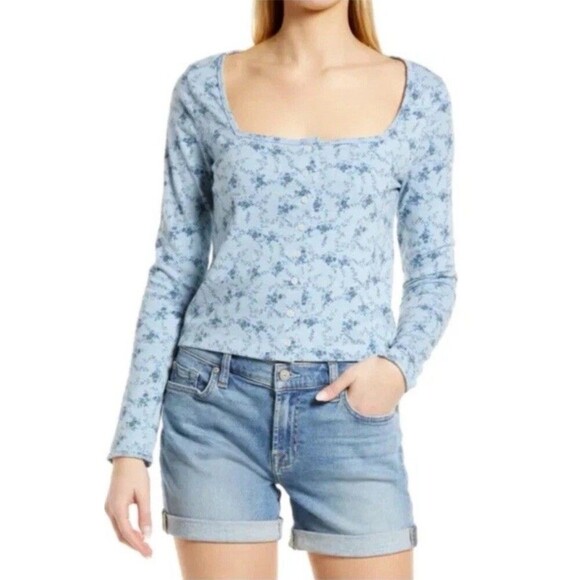 Lucky Brand Blue Floral Blouse - Picture 2 of 14